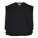 GALERIE VIE ファインブークレークルーネックベスト 定価23100円 プルオーバー ベスト 23AW ブラック レディース ギャルリーヴィー【中古】6-0916T♪