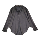 GALERIE VIE ウォッシャブルウールジャージー ドルマンスリーブシャツ 定価29700円 長袖シャツ 25AW チャコールグレー レディース ギャルリーヴィー【中古】6-0401T♪