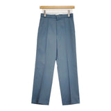 MOGA ストレッチサテンストレートパンツ サイズ1 定価30800円 B0241EFP090 スラックス パンツ ブルー レディース モガ【中古】6-0916G♪
