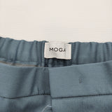 MOGA ストレッチサテンストレートパンツ サイズ1 定価30800円 B0241EFP090 スラックス パンツ ブルー レディース モガ【中古】6-0916G♪