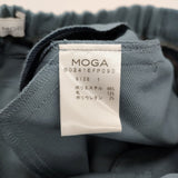 MOGA ストレッチサテンストレートパンツ サイズ1 定価30800円 B0241EFP090 スラックス パンツ ブルー レディース モガ【中古】6-0916G♪