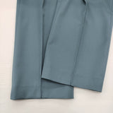 MOGA ストレッチサテンストレートパンツ サイズ1 定価30800円 B0241EFP090 スラックス パンツ ブルー レディース モガ【中古】6-0916G♪