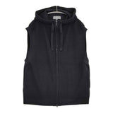 MARGARET HOWELL WASHABLE MERINO KNITWEAR サイズM ウールニットパーカー ベスト 25AW ブラック メンズ マーガレットハウエル【中古】6-0328T♪
