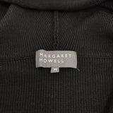 MARGARET HOWELL WASHABLE MERINO KNITWEAR サイズM ウールニットパーカー ベスト 25AW ブラック メンズ マーガレットハウエル【中古】6-0328T♪