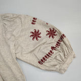 45R/45rpm 天竺の刺繍パフTシャツ 定価48000円 ブラウス シャツ ベージュ レディース フォーティーファイブアールピーエム【中古】6-0517M∞