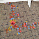 45R/45rpm ku･Ra･siバンダナ刺繍ポンチョ 定価92400円 チェック ポンチョ ブラウン レディース フォーティーファイブアールピーエム【中古】6-0916T♪