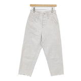 koton 201-600 コットン カツラギネップ ジャストウエストパンツ カットオフ サイズ2 デニムパンツ ライトグレー レディース コトン【中古】6-0907G∞