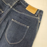 mina perhonen always スリム qs4238 40 赤耳 コットンリネン デニムパンツ ブルー レディース ミナペルホネン【中古】6-0708G∞