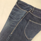mina perhonen always スリム qs4238 40 赤耳 コットンリネン デニムパンツ ブルー レディース ミナペルホネン【中古】6-0708G∞