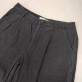 evam eva E211T058 リネンコットン タックパンツ サイズ2 パンツ チャコールグレー レディース エヴァムエヴァ【中古】6-0708G∞