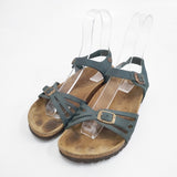 BIRKENSTOCK Bali バリ ナロー幅 23cm アンクルベルト サンダル グリーン レディース ビルケンシュトック【中古】6-0413S◎