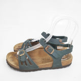 BIRKENSTOCK Bali バリ ナロー幅 23cm アンクルベルト サンダル グリーン レディース ビルケンシュトック【中古】6-0413S◎