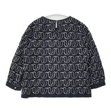mina perhonen ribbon bird 刺繍 リネン 38 ys1046 ブラウス シャツ ブラック レディース ミナペルホネン【中古】6-0608M∞