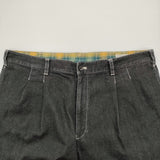 papas ストレッチデニム 2XL 大きいサイズ 2タック テーパード デニムパンツ ブラック メンズ パパス【中古】6-0512G♪
