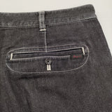 papas ストレッチデニム 2XL 大きいサイズ 2タック テーパード デニムパンツ ブラック メンズ パパス【中古】6-0512G♪