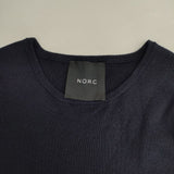 N.O.R.C セミウーステッドギャザーニットワンピース サイズ2 定価16500円 ワンピース 24AW ネイビー レディース ノーク【中古】6-1012T∞
