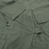 archi ORGANIC TWILL TAB JACKET 定価39600円 AS22-E1 ノーカラージャケット グリーン レディース アーキ【中古】6-0520M∞