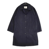 MHL. コットン 595-8210500 サイズ1 WASHED COTTON POPLIN ステンカラーコート 濃紺 ネイビー レディース エムエイチエル【中古】6-0708M∞
