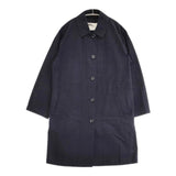 MHL. コットン 595-8210500 サイズ1 WASHED COTTON POPLIN ステンカラーコート 濃紺 ネイビー レディース エムエイチエル【中古】6-0708M∞