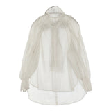 Demi-Luxe BEAMS オーガンジー リボンブラウス 定価20900円 サイズ34 ブラウス シャツ オフホワイト レディース デミルクス ビームス【中古】6-0401M♪