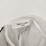 Demi-Luxe BEAMS オーガンジー リボンブラウス 定価20900円 サイズ34 ブラウス シャツ オフホワイト レディース デミルクス ビームス【中古】6-0401M♪