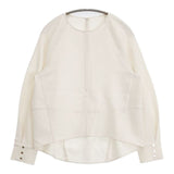green label relaxing ソフト ジョーゼット プルオーバー ブラウス シャツ アイボリー レディース グリーンレーベルリラクシング【中古】6-0708M∞
