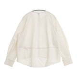 green label relaxing ソフト ジョーゼット プルオーバー ブラウス シャツ アイボリー レディース グリーンレーベルリラクシング【中古】6-0708M∞