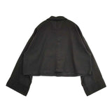 nest Robe/UpcycleLino SHIRT JACKET シャツジャケット 定価23100円 01231-1298 ジャケット ブラック レディース ネストローブ/アップサイクルリノ【中古】6-0708M∞