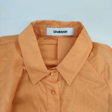 CHALAYAN デザインシャツワンピ ポリエステルリネン ワンピース オレンジ レディース チャラヤン【中古】6-0518M∞