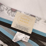 DOUBLE MAISON 花柄 ストライプ デイジードロップ 浴衣 浴衣 ホワイト ブルー レディース ドゥーブルメゾン【中古】6-0513S∞