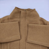 veritecoeur ナッピングウールコート VC-2685 定価63800円 日本製 ハイネック コート 24AW キャメル レディース ヴェリテクール【中古】6-0916T♪