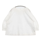 utilite バルーンスリーブブラウス プルオーバー ギャザー コットン 定価14500円 ブラウス シャツ ホワイト レディース ユティリテ【中古】6-0718M∞