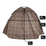 UNIVERSAL TISSU 先染めチェック パフスリーブ バンドカラー 定価18150円 ブラウス シャツ ブラウン レディース ユニバーサルティシュ【中古】6-0513M∞