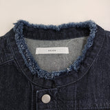 Kelen GABI フリンジデザイン デニムジャケット ノーカラー Gジャン 定価20900円 25SS ネイビー インディゴ レディース ケレン【中古】6-0401M♪