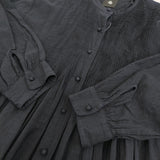 maison de SOIL コットンプレーンミニピンタックドレス 定価39600円 インド製 シャツ ワンピース 25AW ネイビー 濃紺 レディース メゾンドソイル【中古】6-0401M♪