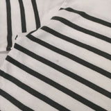 Le Minor コットン ボーダー ボートネック フランス製 長袖Ｔシャツ カットソー ロンＴ ホワイト グレー レディース ルミノア【中古】6-0708M∞