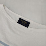 Le Minor コットン ボーダー ボートネック フランス製 長袖Ｔシャツ カットソー ロンＴ ホワイト ブルー レディース ルミノア【中古】6-0708M∞