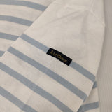 Le Minor コットン ボーダー ボートネック フランス製 長袖Ｔシャツ カットソー ロンＴ ホワイト ブルー レディース ルミノア【中古】6-0708M∞