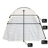 Le Minor コットン ボーダー ボートネック フランス製 長袖Ｔシャツ カットソー ロンＴ ホワイト ブルー レディース ルミノア【中古】6-0708M∞