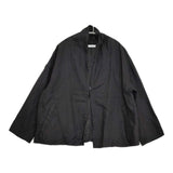 fog linen work ショールカラージャケット リトアニアリネン 羽織り ジャケット ブラック レディース フォグリネンワーク【中古】6-0520M∞