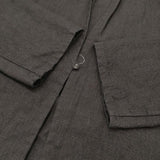 fog linen work ショールカラージャケット リトアニアリネン 羽織り ジャケット ブラック レディース フォグリネンワーク【中古】6-0520M∞