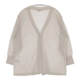 Pour Vous M.B-Pour Vous 新品 ハイツイストコットン 定価11880円 カーディガン グレージュ レディース プールヴー【中古】6-0517M∞