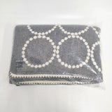 mina perhonen 未使用品 tambourine サイズL 大判 毛布 定価39600円 za7542 ブランケット グレー ホワイト レディース ミナペルホネン【中古】6-0806T◎