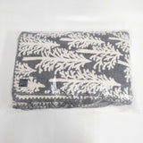 mina perhonen 未使用品 metsa サイズL 大判 毛布 定価39600円 za7546 ブランケット グレー ホワイト レディース ミナペルホネン【中古】6-0806T◎