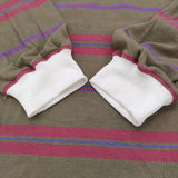 UNIVERSAL STYLE WEAR クラシック ボーダー Tee サイズXL 長袖Ｔシャツ カットソー ロンＴ ベージュ ピンク メンズ ユニバーサルスタイルウェア【中古】6-0512M♪