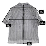 MARGARET HOWELL BOLD STRIPE COTTON SILK SHIRT 578-0152612 半袖シャツ ホワイト グレー レディース マーガレットハウエル【中古】6-0608S∞