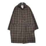 GRANDMA MAMA DAUGHTER SOLOTEX ラウンドカラー ワイド ボア チェック コート ブラウン レディース グランマママドーター【中古】6-0923T∞
