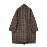 GRANDMA MAMA DAUGHTER SOLOTEX ラウンドカラー ワイド ボア チェック コート ブラウン レディース グランマママドーター【中古】6-0923T∞