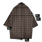 GRANDMA MAMA DAUGHTER SOLOTEX ラウンドカラー ワイド ボア チェック コート ブラウン レディース グランマママドーター【中古】6-0923T∞