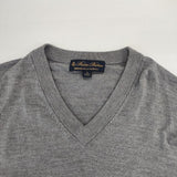 Brooks Brothers ハイゲージニット ウール サイズS Vネック セーター ニット グレー メンズ ブルックスブラザーズ【中古】6-0923T∞
